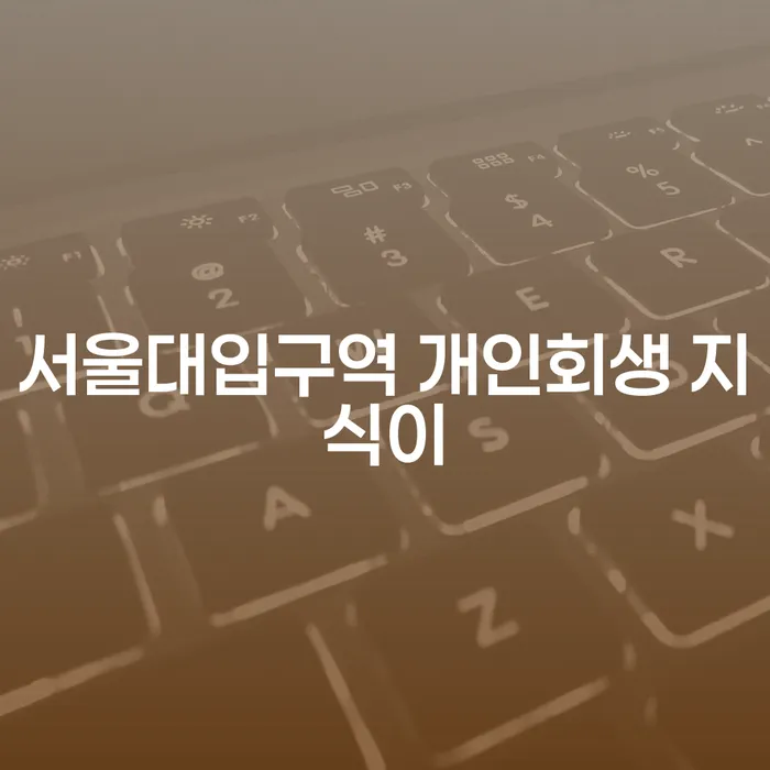 서울대입구역 개인회생 지식이