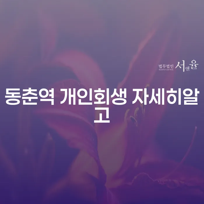 동춘역 개인회생 자세히알고