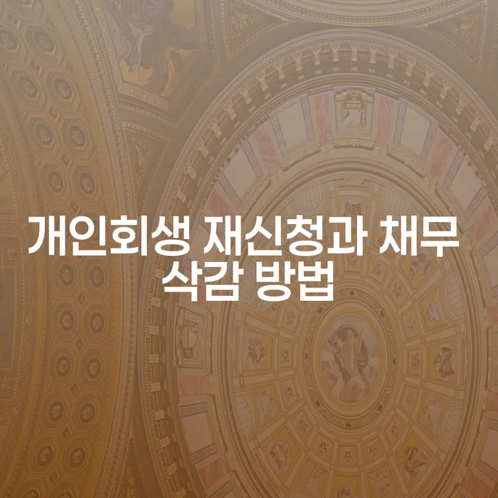 개인회생 재신청과 채무 삭감 방법이 궁금하세요?