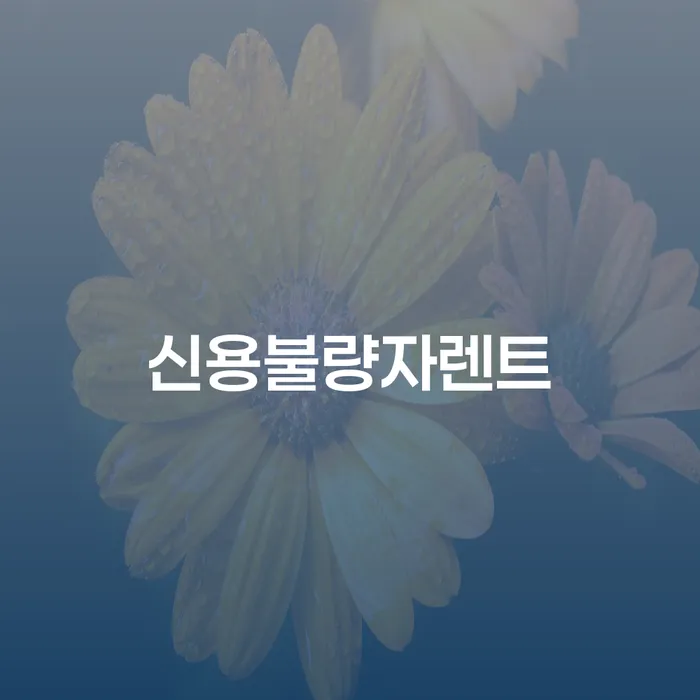 신용불량자도 가능한 장기렌트, 어떤 차이를 만들 수 있을까요?